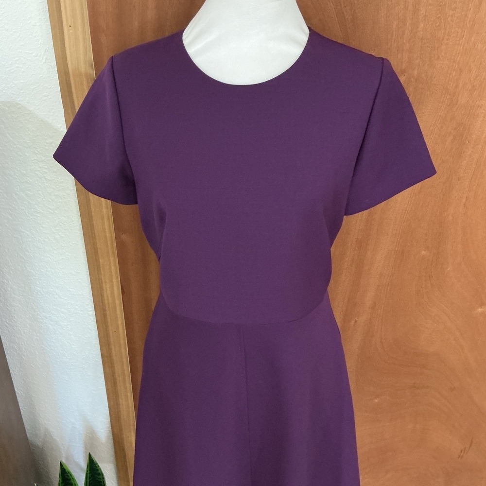 Brooks Brothers Wool Purple A-Line Dress Sz 6 Short Sleeve Career-core Classic - Picture 3 of 16